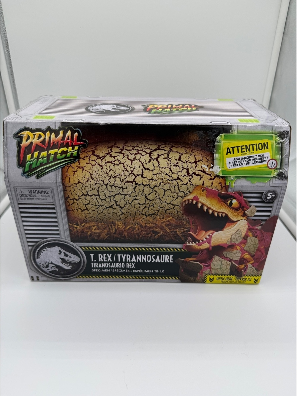 Spin Master Jurassic World Primal Hatch T-Rex Interactive Hatching Dino Egg New